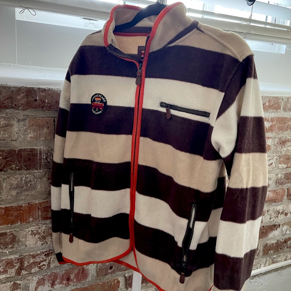 LIGHTLY WORN: Beige Brown and Orange Plush Horseware Jacket